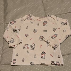 CARTERS Long Sleeve Shirt with Festive Print